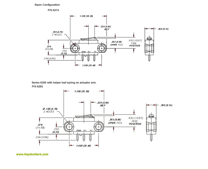 Haydon Hermetically Sealed Switch 6200 Series